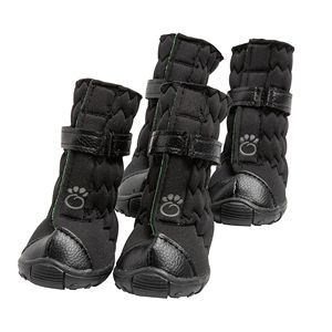Classic Sport-Style Elasto-Fit Pet <b>Shoes</b> <b>for</b> Dogs and <b>Cats</b> Neoprene and Cotton with Animal Pattern Summer Solid Black Boot - Product Image 1