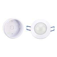 Sensor gerakan inframerah langit-langit Mini, PIR detektor gerakan tubuh saklar lampu dapat diatur untuk keamanan rumah 220-240V