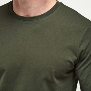 เสื้อยืด 100% ผ้าฝ้าย สีเทา แขนยาว ทรงหลวม เสื้อยืดแขนยาวผ้าฝ้ายสำหรับผู้ชาย - Product Image 2