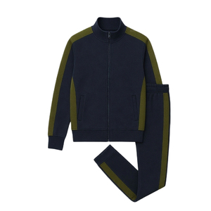 Ensemble de vêtements de sport décontractés pour homme de haute qualité, deux pièces, avec capuche, couleur unie, tissu doux, veste coupe classique, jogging pour le fitness - Product Image 3