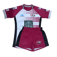 Ensemble d'uniformes de rugby personnalisés entièrement sublimés, respirants, imprimés, vente en gros, maillot bordeaux pour hommes et femmes, kit OEM pour écoles et clubs