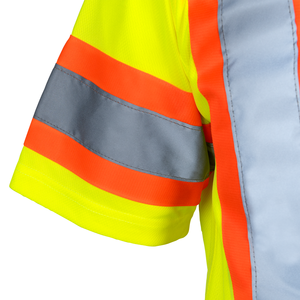 Customized <b>High</b> Visibility 100% Polyester Men's <b>Polo</b> <b>Shirt</b> Fluorescent Safety Two Tone Reflective Strips Hi <b>Vis</b> Workwear <b>Shirts</b> - Product Image 5