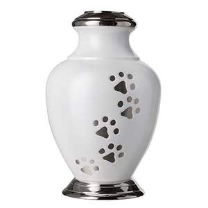 High Quality Aluminium Cremation <b>Pet</b> <b>Urns</b> With Paw Print Pewter And Black Color Finished Metal Funeral <b>Urns</b> For Human Ashes - Product Image 6
