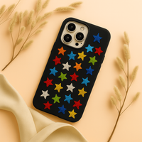 Nueva Funda de Teléfono de Lujo Portátil con Diseño de Estrella Personalizado, Bordado con Cuentas, Estilo Nacional, Fundas con Patrones Coloridos