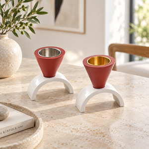 Ensemble de 2 brûleurs à bakhoor arabes modernes avec coupelle intérieure en métal et support en arche - Product Image 3