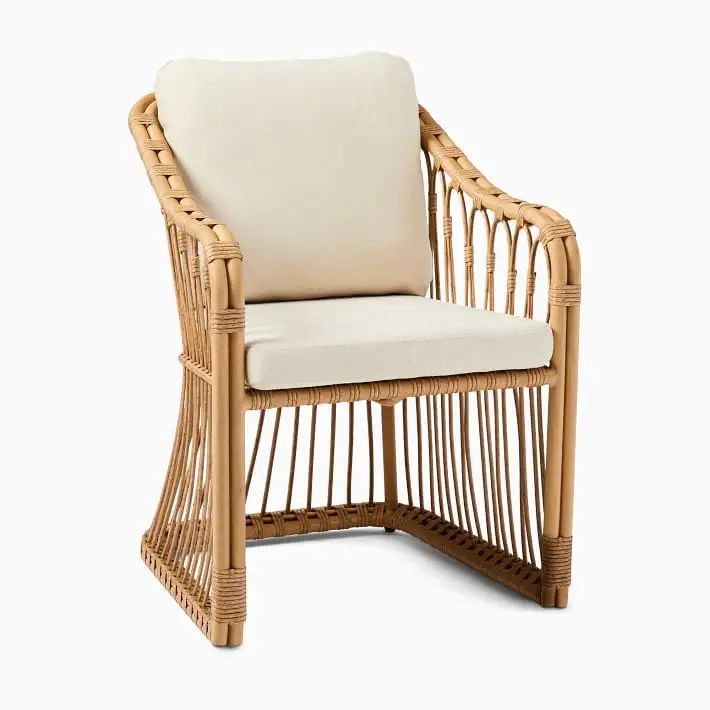 Best Dining Chair RattanNew Outdoor Furniture With White Cushion-Zulfa