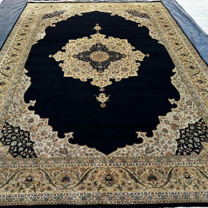Alfombras negras de diseño personalizado más vendidas, conjuntos de alfombras de fibra natural de lana y seda auténtica de primera calidad - Product Image 1