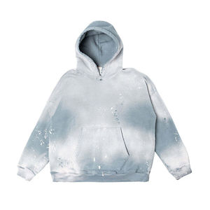 เสื้อฮู้ดดี้ผู้ชายสไตล์สตรีทแวร์ล่าสุด ล้างสีแบบแอซิด ปักลาย ผ้าฟลีซ ดีไซน์ดิสเทรส รับผลิตตามแบบ OEM - Product Image 1