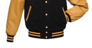 Chaqueta de bombardero universitaria OEM de moda unisex, con botones a presión personalizados, Mangas de lana de PU, ribete acanalado, tela de lona bordada, aspecto universitario - Product Image 4