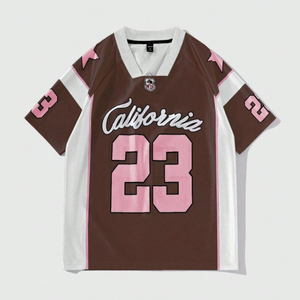 เสื้อยืดกีฬาเสื้อยืดแขนสั้นสำหรับผู้ชายและผู้หญิงเสื้อผ้าแนวสตรีทเสื้อผ้าแฟชั่นสไตล์นักกีฬาชุดกลับไปโรงเรียนแบบลำลอง - Product Image 5