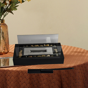 <span class=keywords><strong>Kit</strong></span> de cheminée de table portable petit bol de feu en verre extérieur pour cheminée décorative en acier inoxydable de jardin de patio - Product Image 1