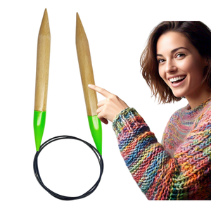 Juego de agujas de tejer circulares de 16 pulgadas para hilo de estambre Juego de regalo con logotipo personalizado con cable de nailon Rundpinde Strikkepinde Costura - Product Image 3