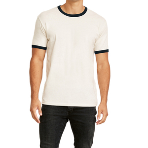 Hombres Casual Slim Fit Básico Ringer Camisetas Hombres Cuello Redondo Camisetas Unisex Fine Jersey Ringer Camiseta - Product Image 6