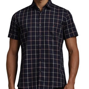 Camisa informal de manga corta a cuadros para hombre, logotipo personalizado, diseño abotonado, moda versátil para primavera - Product Image 3