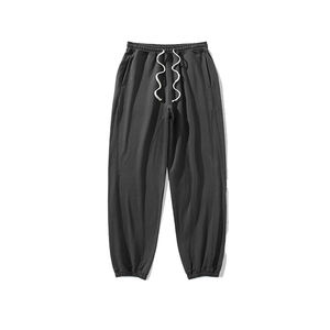 Pantalon de survêtement décontracté pour homme, style urbain, en molleton de coton biologique, coupe droite, confortable, respirant, taille mi-haute, logo personnalisé - Product Image 4