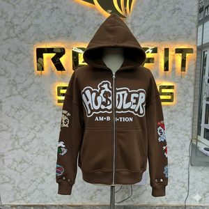 Fabricante alto Crea tu propia idea Diseño Invierno Impreso Cremallera Sudadera con capucha Hecho en fábrica Precio barato 100% Sudaderas con capucha de algodón Hombres - Product Image 1