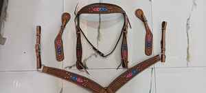 Juego de tachuelas para caballos de cuero genuino ligero, sillín inglés con tachuelas de diamantes de plumas, equipo de equitación de temporada que incluye - Product Image 2