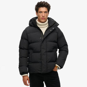 Custom Men's Hooded <b>Puffer</b> <b>Jacket</b> black Winter Warm <b>Lightweight</b> Down Alternative Coat Quilted Bubble <b>Jacket</b> with Zipper - Product Image 1