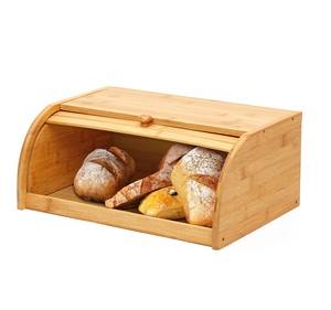 Prix de gros Boîte à pain en bois pour restaurant et magasin Support à pain en bois de bambou - Product Image 1