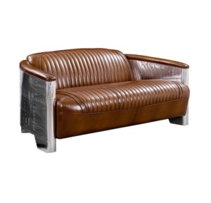 Sang Trọng Cổ Điển Đồ Nội Thất Thiết Kế Hiện Đại PU Da Phi Công Phi Công 2 Chỗ Ngồi Sofa Cổ Điển Đau Khổ Nâu Tình Yêu Ghế Sofa - Product Image 1
