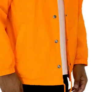 2024 naranja botón arriba a prueba de viento gran oferta moda al aire libre de alta calidad diseño personalizado hombres entrenadores chaquetas - Product Image 5