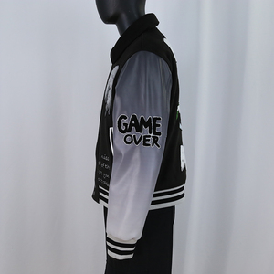 Men's Gradient Black Lettermen <b>Vintage</b> <b>Jacket</b> Casual Custom Embroidery DTF Logo Patches College Baseball <b>Varsity</b> <b>Jacket</b> for Men - Product Image 4