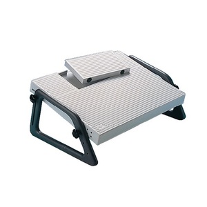 Grey Footrest RAL 7035 490x350x210mm Height Adjustable 40-210mm WEDO Lumbar <b>Pillow</b> & Seat Cushion - Product Image 1