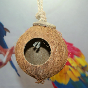 Casa de pájaros, jaula de cáscara de coco, jaulas de pájaros, cordón colgante, jaula de casa para mascotas pequeñas, pájaros pequeños, periquitos, gorriones - Product Image 2