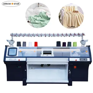 Mũi Tên Sao thương hiệu 3 hệ thống hoàn toàn Jacquard tự động 72 inch sử dụng nhà chăn máy dệt kim