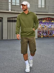 Sudadera con capucha de manga larga informal ligera con bolsillos Kanga personalizada para hombre - Product Image 4