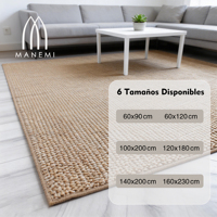 Alfombra de polipropileno Manemi Home, tejido plano, de pelo bajo, antideslizante, para sala de estar, rectangular, de color sólido, lavable, con base de goma delgada.