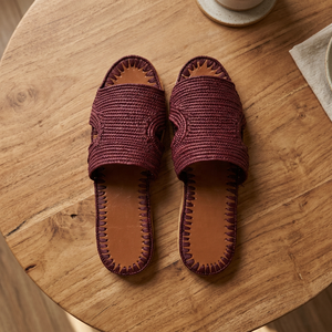 Sandales ouvertes en raphia faites à la main pour femmes, semelle intérieure en cuir véritable respirant, semelle extérieure en liège, pour l'été et l'intérieur - Product Image 1