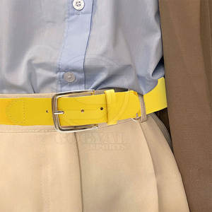 Ceinture de baseball au design unique, faible MOQ, couleur jaune, réglable, légère - Product Image 4