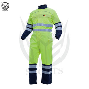 Vente en gros directement de l'usine Combinaison de travail en polyester imperméable résistant aux flammes OEM ODM avec rayures réfléchissantes - Product Image 6