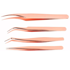 Rose Gold Precision <b>Eyelash</b> Extension Tweezers Custom Logo Professional High Quality Stainless Steel Volume <b>Application</b> Tool - Product Image 5