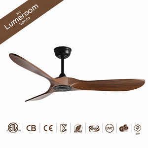 52 Inch Wood <b>Ceiling</b> <b>Fan</b> No Light with <b>Remote</b> <b>Control</b> 3 Solid Wood Blades Reversible DC Motor for Living Room - Product Image 6