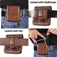 Étui de téléphone en cuir durable avec support de ceinture Chargement sans fil antichoc et étanche pour tous les téléphones mobiles