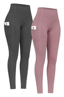 Leggings de yoga taille haute avec poche pour téléphone, longueur intégrale, extensibles, respirants, pantalons de sport pour femmes, couleur unie