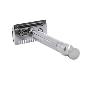 Rasoir de sécurité Premium Kaamir Instruments à long manche en acier inoxydable, prise en main supérieure, lame simple en acier inoxydable de qualité supérieure pour hommes - Product Image 2