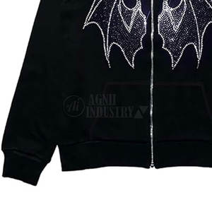 Sudadera con Capucha Personalizada de Alta Calidad para Hombre, con Pedrería, Color Sólido, Tallas Grandes - Product Image 6