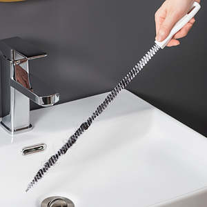 Outil de nettoyage de drain manuel en plastique flexible, pour cuisine et salle de bain, attrape-cheveux, déboucheur manuel, sans électricité - Product Image 3