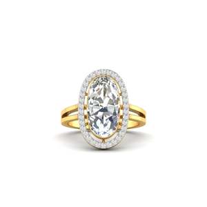 Bague ovale en diamant halo 0,34 ct, couleur E-F, clarté VVS-VS, diamant de laboratoire en or 14 carats, pour mariage, fiançailles, soirée - Product Image 5