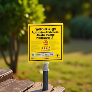 Señal de Advertencia de Plástico Amarillo/Negro de 250x150 mm, Acceso No Autorizado Prohibido, Producto de Plástico - Product Image 3