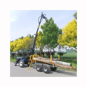 Remolque duradero con marco de acero para tractor o ATV con literas ajustables para transportar leña y troncos de madera - Product Image 4