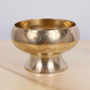 Elegante cuenco redondo de cobre pulido para comida, cuenco para servir fruta seca y comida de diseño Simple de calidad de lujo en la India - Product Image 4