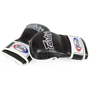ถุงมือชกมวย Fairtex สีน้ำเงินแบบกำหนดเอง ทำจากหนังแท้ น้ำหนักเบา พร้อมโลโก้ แบบผูกเชือก สำหรับฝึกซ้อมและต่อสู้ MMA มวยไทย - Product Image 3