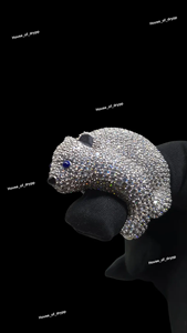 Anillo Casual de Plata con Diseño de Oso Polar con Incrustaciones de Diamantes de Imitación VVS, Estilo Hip Hop, para Hombre - Product Image 3