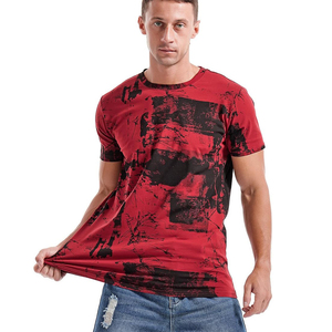 T-shirts surdimensionnés pour hommes pour l'été Concevez votre propre logo Service OEM Vente en gros T-shirts délavés à l'acide à manches courtes tie dye à vendre - Product Image 1