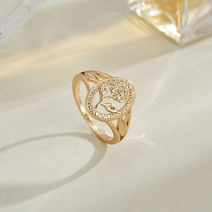 Gioielli in rame intarsiati da donna con anello in oro grosso da donna - Product Image 4