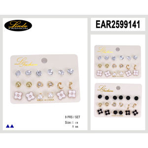 Orecchini a Piramide Linda Fashion, Placcati in Oro, in Lega di Zinco 5.6X2.5 Cm, Gioielli da Festa per Donne - Product Image 5